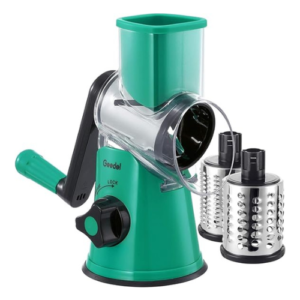 Rotary Cheese Grater, Vegetable Slicer with Three Drum Blades