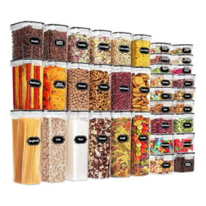 36 Pack Airtight Food Storage Containers for Kitchen Pantry Organization and Storage