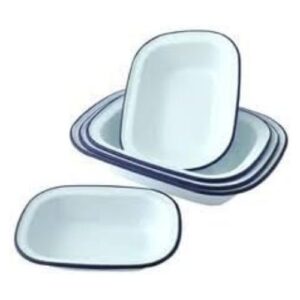 Bakeware Set of 6 Oblong Pie Dishes - 2 x 18cm, 2 x 20cm, 2 x 24cm