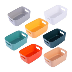 Plastic Storage Boxes, Multiple Colour Organisation Storage Baskets for Kitchen